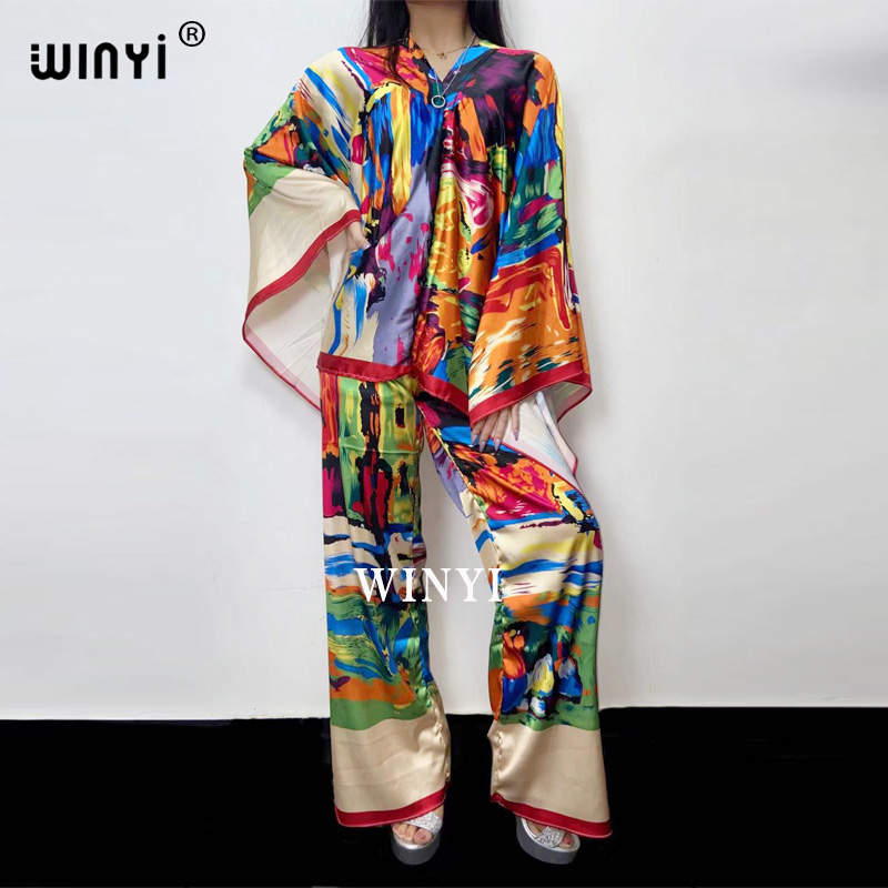 Women Fashion Over 50 - WINYI two-piece suit Bohemian Printed Over