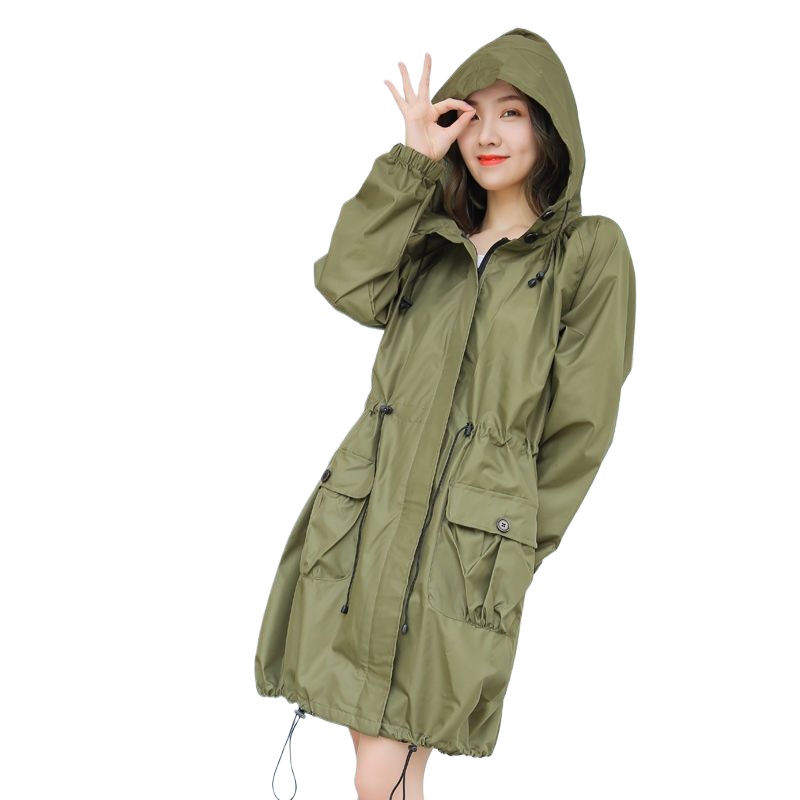 Women'S Fashion Rain Jacket - Lightweight Waterproof Raincoat Women Long Hooded