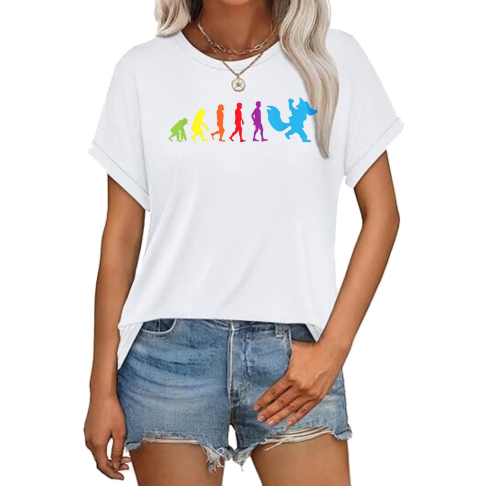 Women Fashion Evolution - Furry Evolution Graphic Printed Furries Women