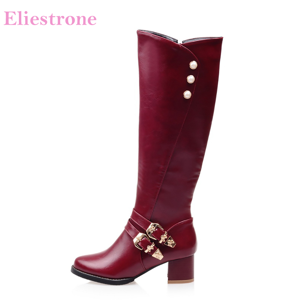 Women'S Fashion Knee High Boots - Brand New Fashion Red Black Women