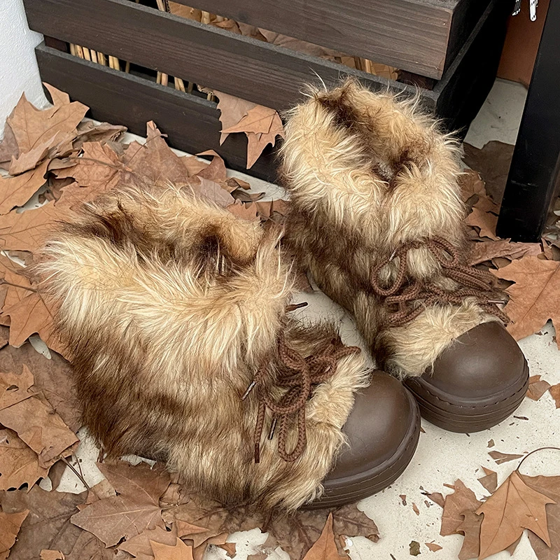 Plush Round Toe Women's Snow B - Women'S Young Fashion 评论和价格