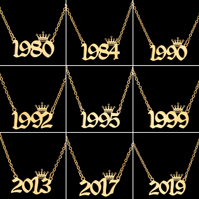 Stainless Steel Crown Year Num - Women'S Fashion Year 2000 评论和价格