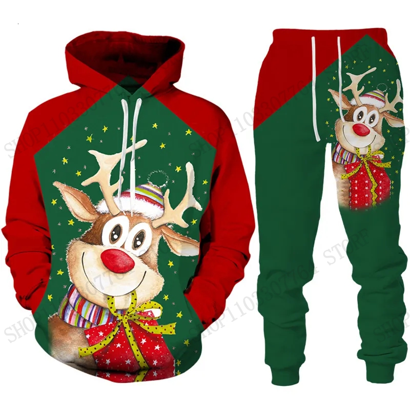 Cute Reindeer Elk Hoodie Pant  - Women'S Fashion Suit 评论和价格