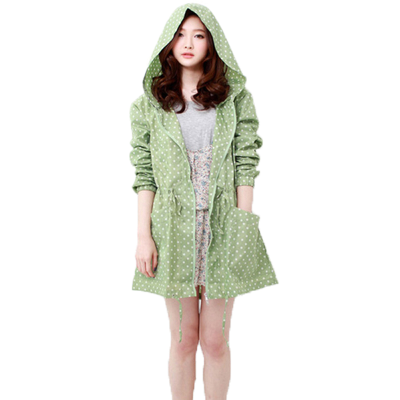 Fashion Dot Print Women Rainco - Women'S Fashion Rain Jacket 评论和价格