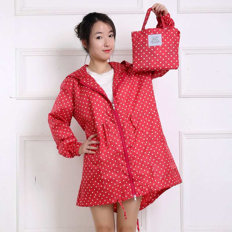 Fashion Dot Print Women Rainco - Women'S Fashion Rain Jacket 评论和价格