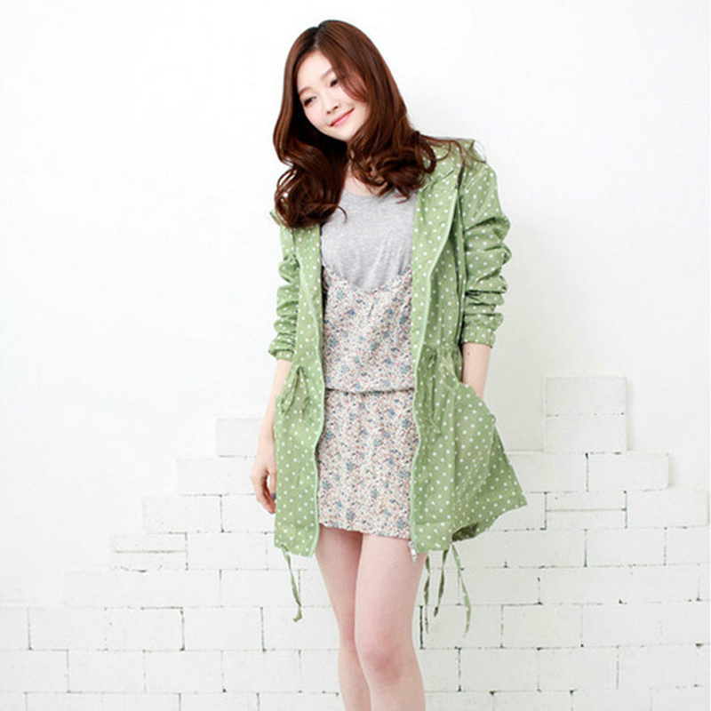Fashion Dot Print Women Rainco - Women'S Fashion Rain Jacket 评论和价格