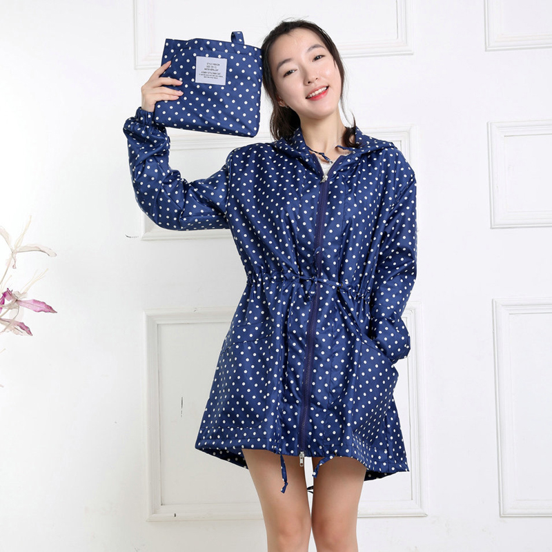 Fashion Dot Print Women Rainco - Women'S Fashion Rain Jacket 评论和价格