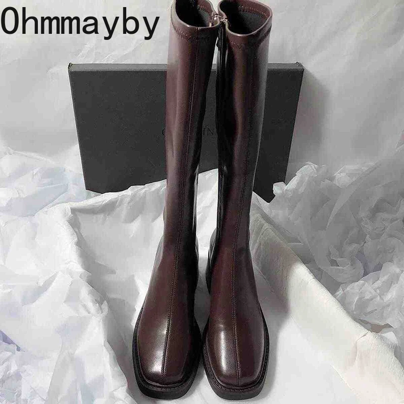 Vintage Thick Heel Women Knee  - Women'S Fashion Korea 评论和价格