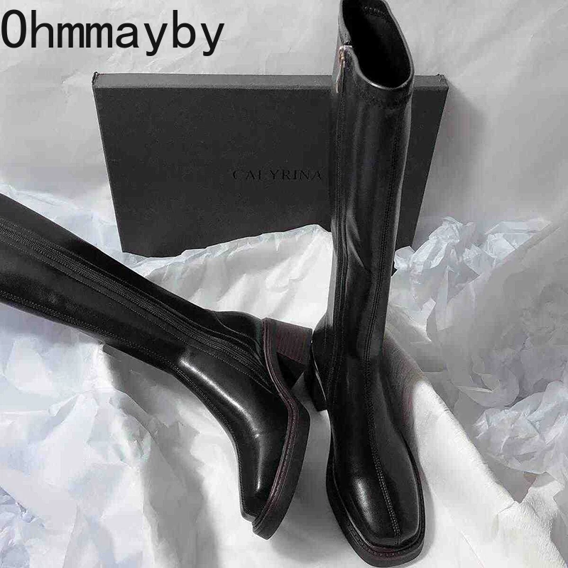 Vintage Thick Heel Women Knee  - Women'S Fashion Korea 评论和价格
