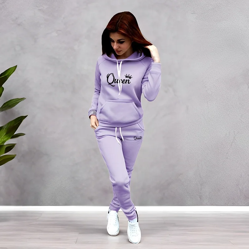 Womens Tracksuit Queen Letter  - Women'S Fashion Suit 评论和价格