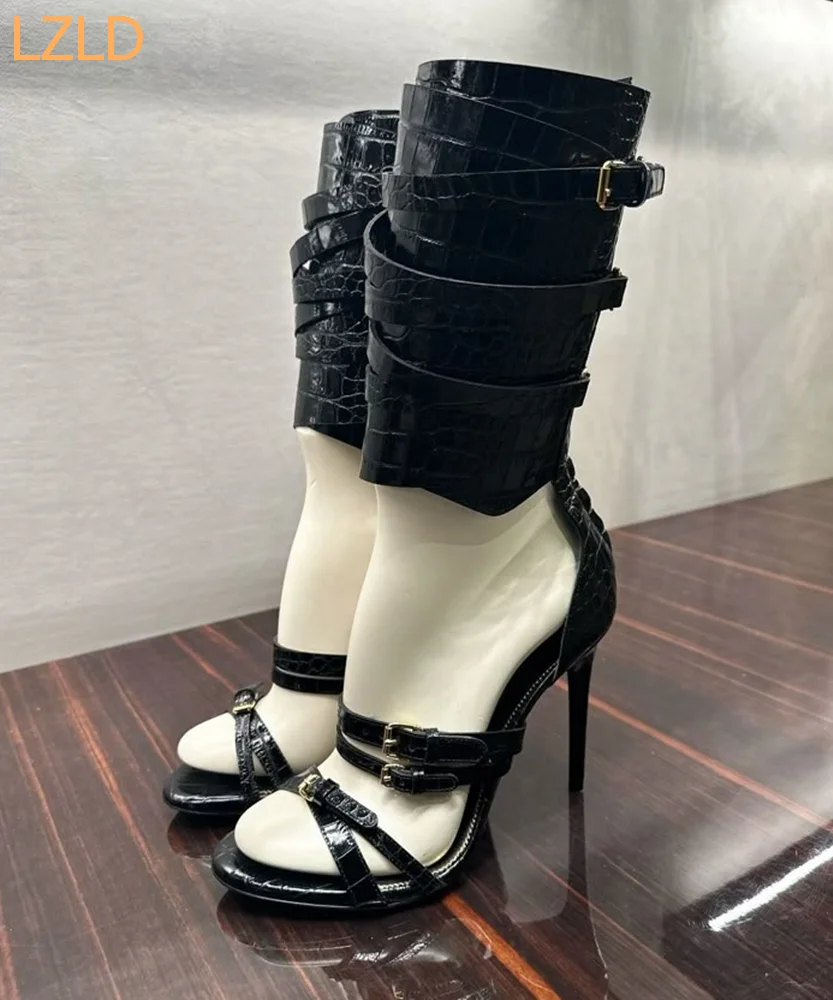 Black Sexy Catwalk Women Sanda - Women'S Fashion Belts 评论和价格