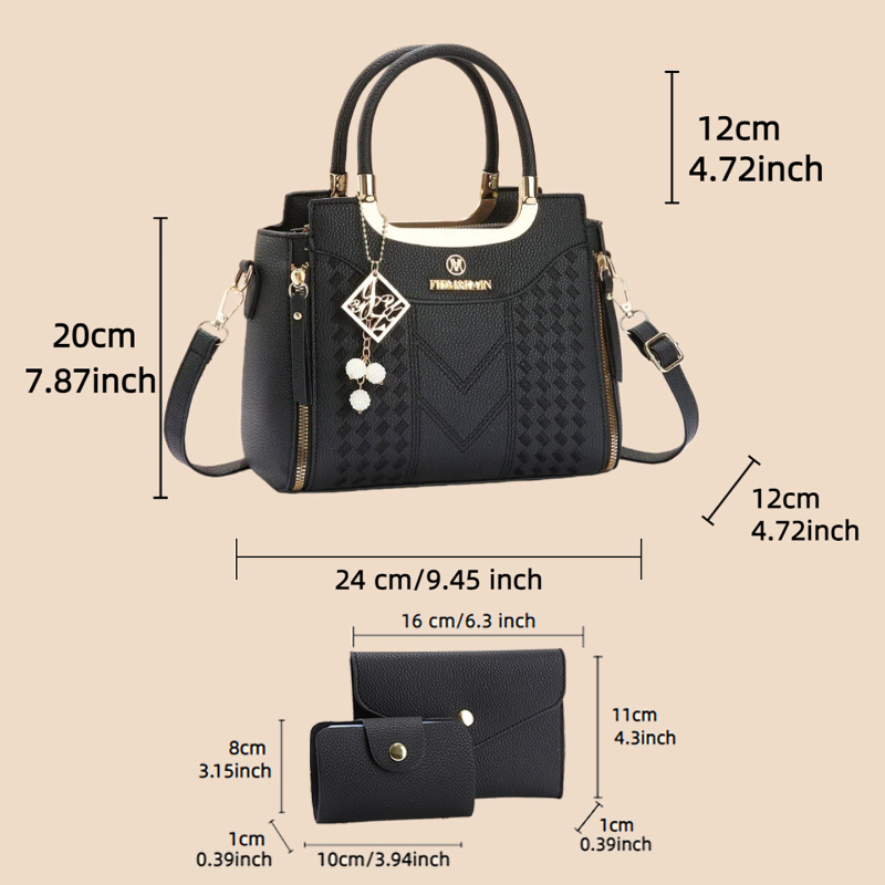 3-piece handbag set made of ly - Crossbody Bag Women 评论和价格