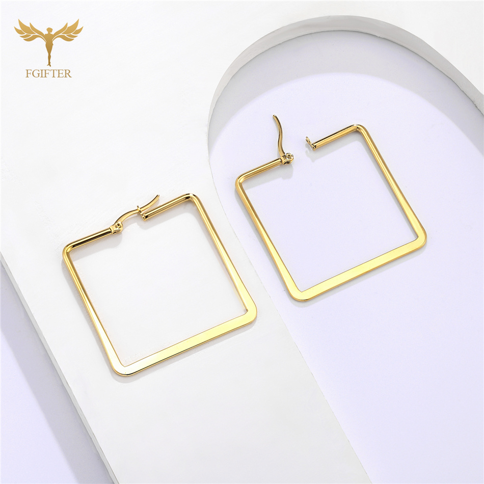 Stainless Steel Square Hoop Ea - Women'S Fashion Retailers 评论和价格