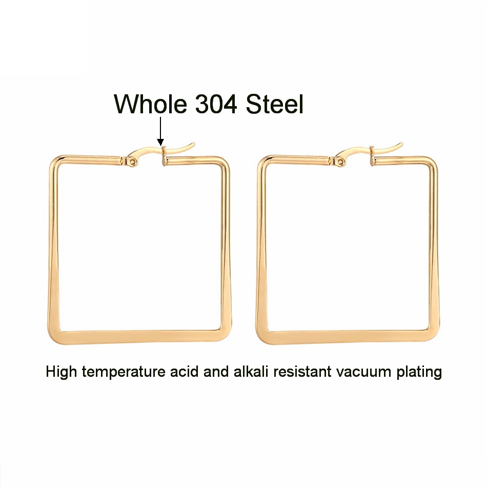 Stainless Steel Square Hoop Ea - Women'S Fashion Retailers 评论和价格