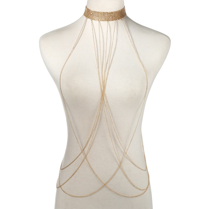 Gold Color Body Chain Women  R - Women'S Fashion Harness 评论和价格