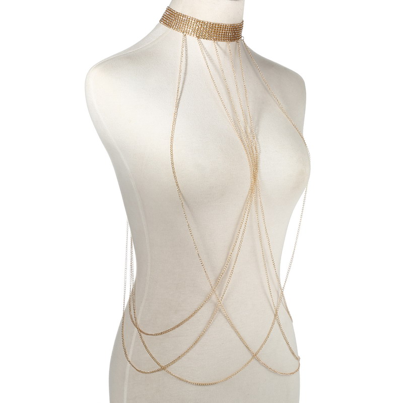Gold Color Body Chain Women  R - Women'S Fashion Harness 评论和价格