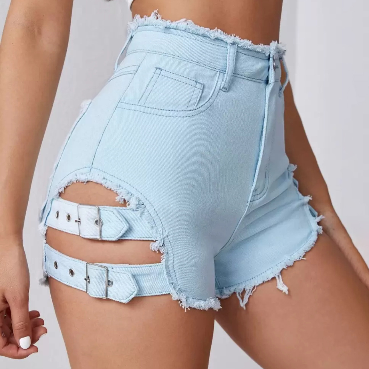 Women High Waist Denim Shorts  - Denim Shorts Women 评论和价格