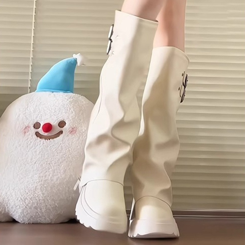 Punk Style Splicing Thick Bott - Women'S Fashion Knee High Boots 评论和价格