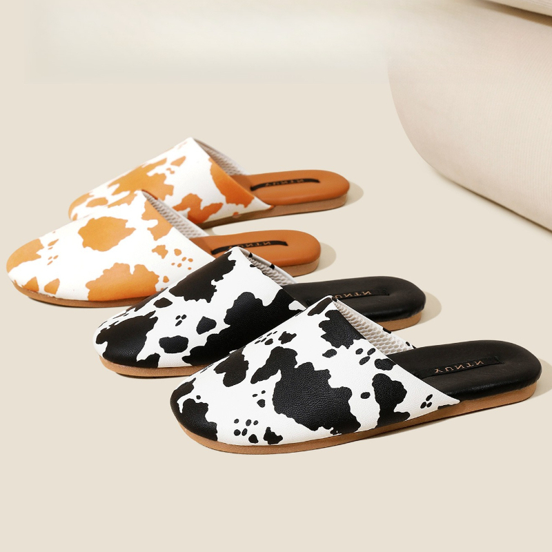 Lovely Cow‑print Detail Flat S - Women'S Fashion Brands 评论和价格