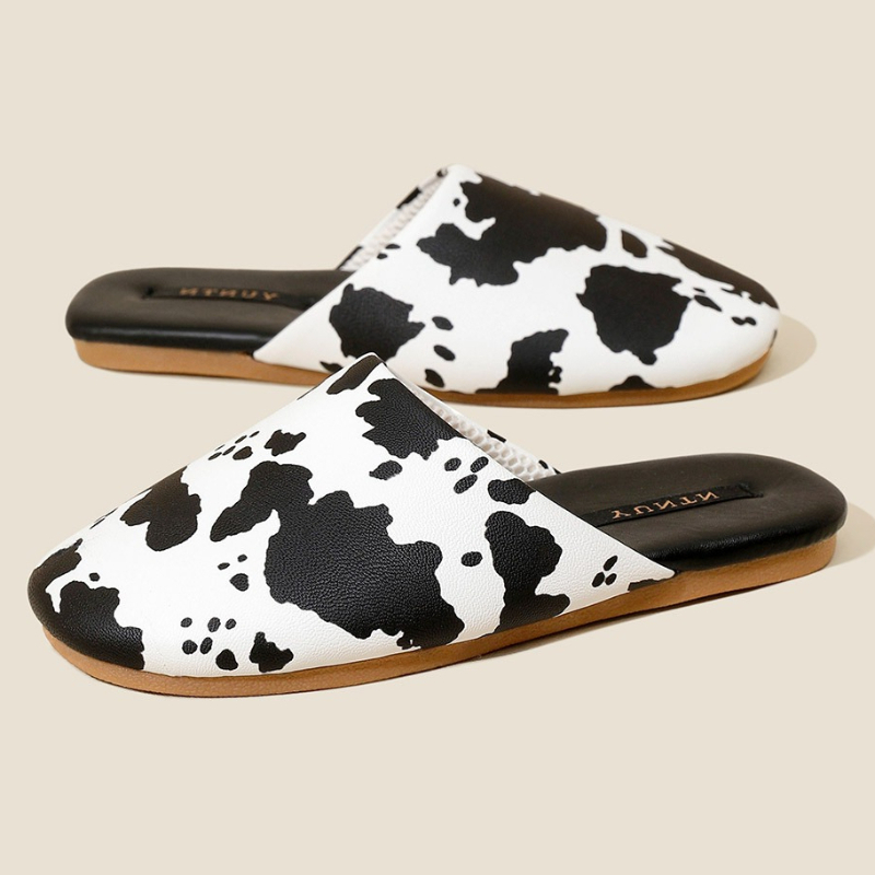 Lovely Cow‑print Detail Flat S - Women'S Fashion Brands 评论和价格