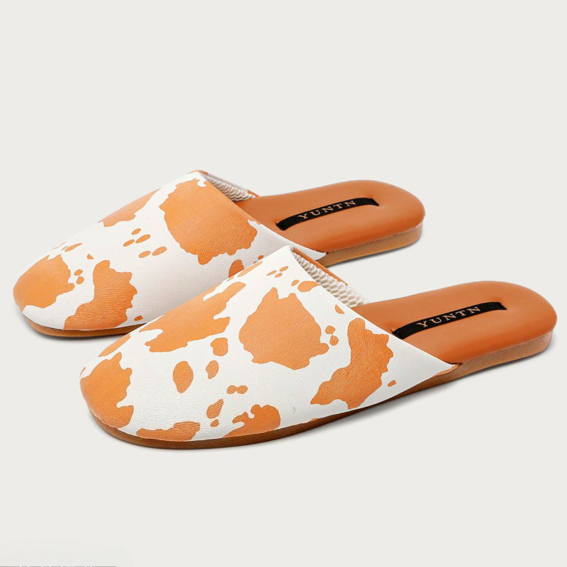 Lovely Cow‑print Detail Flat S - Women'S Fashion Brands 评论和价格