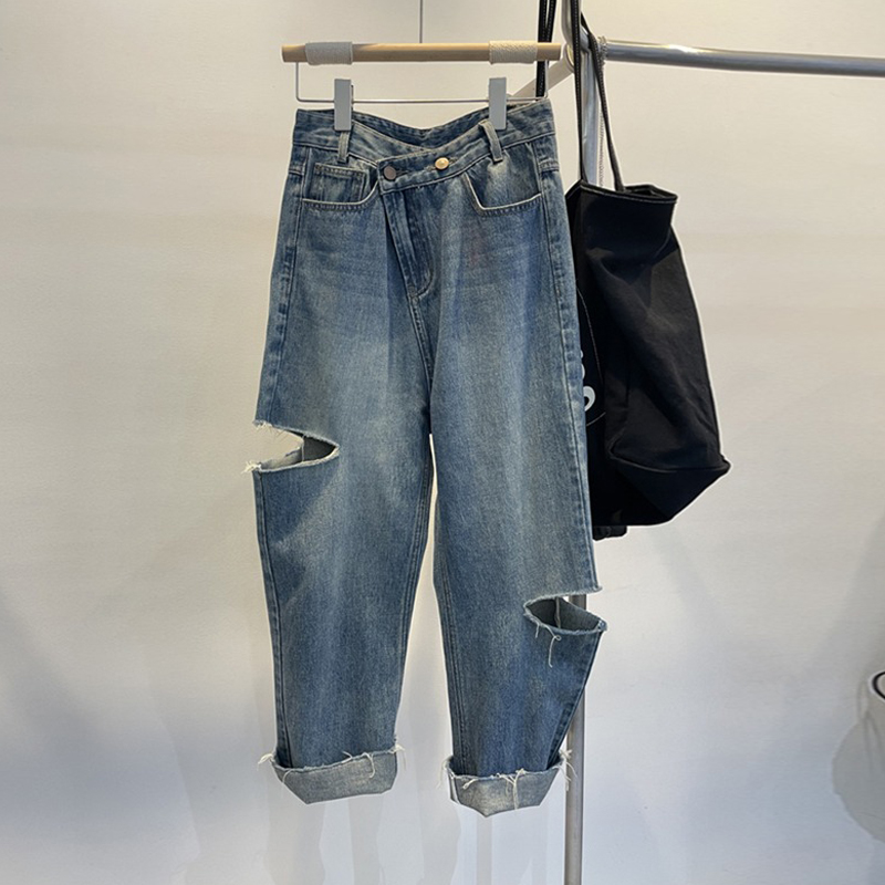 Summer Women Ripped Jeans High - Women'S Fashion Korea 评论和价格