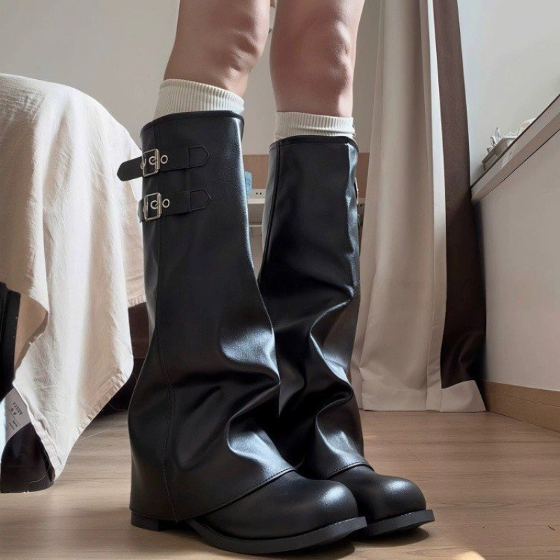 Y2K Korean Style Retro Knee‑hi - Women'S Fashion Knee High Boots 评论和价格