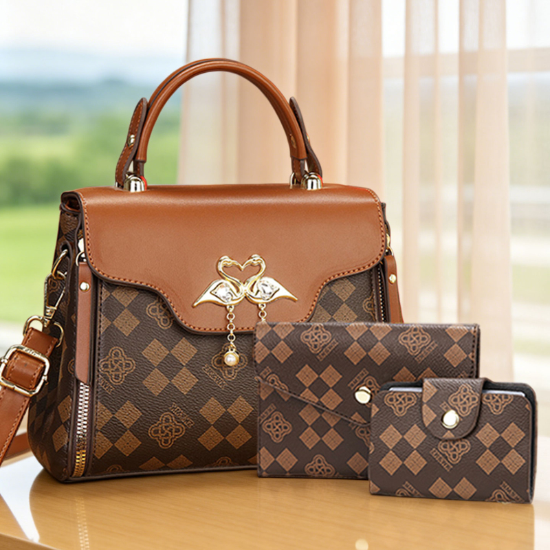 3-piece women's bag set, light - Crossbody Bag Women 评论和价格
