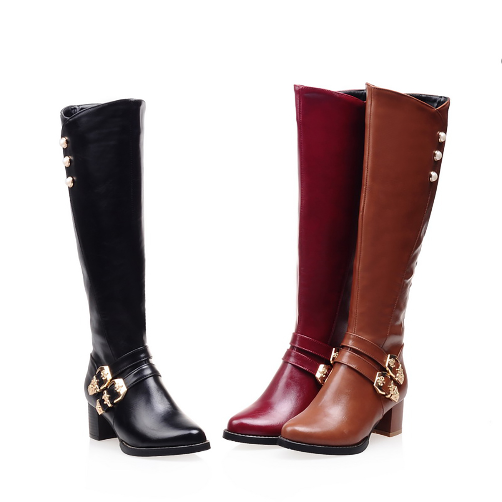 Brand New Fashion Red Black Wo - Women'S Fashion Knee High Boots 评论和价格