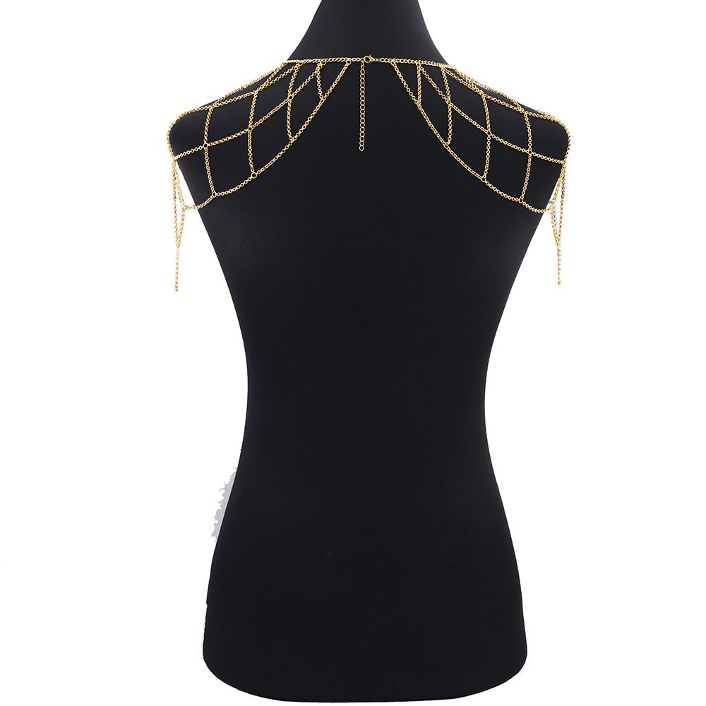 Glimmering Gold Tone Geo Mesh  - Women'S Fashion Harness 评论和价格