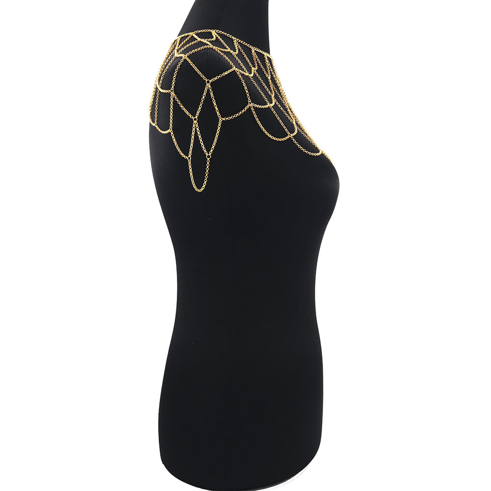 Glimmering Gold Tone Geo Mesh  - Women'S Fashion Harness 评论和价格