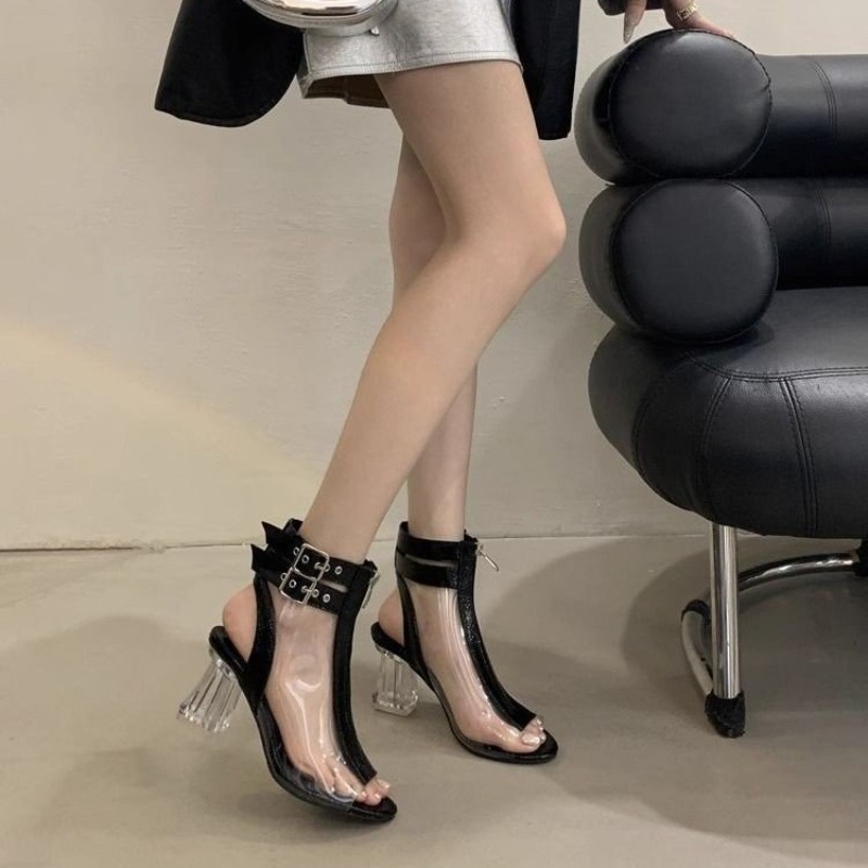Crystal Heel Zip Sandals Summe - Women'S Fashion Belts 评论和价格
