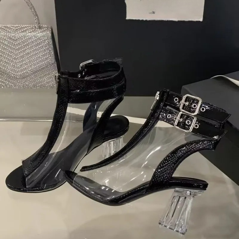 Crystal Heel Zip Sandals Summe - Women'S Fashion Belts 评论和价格