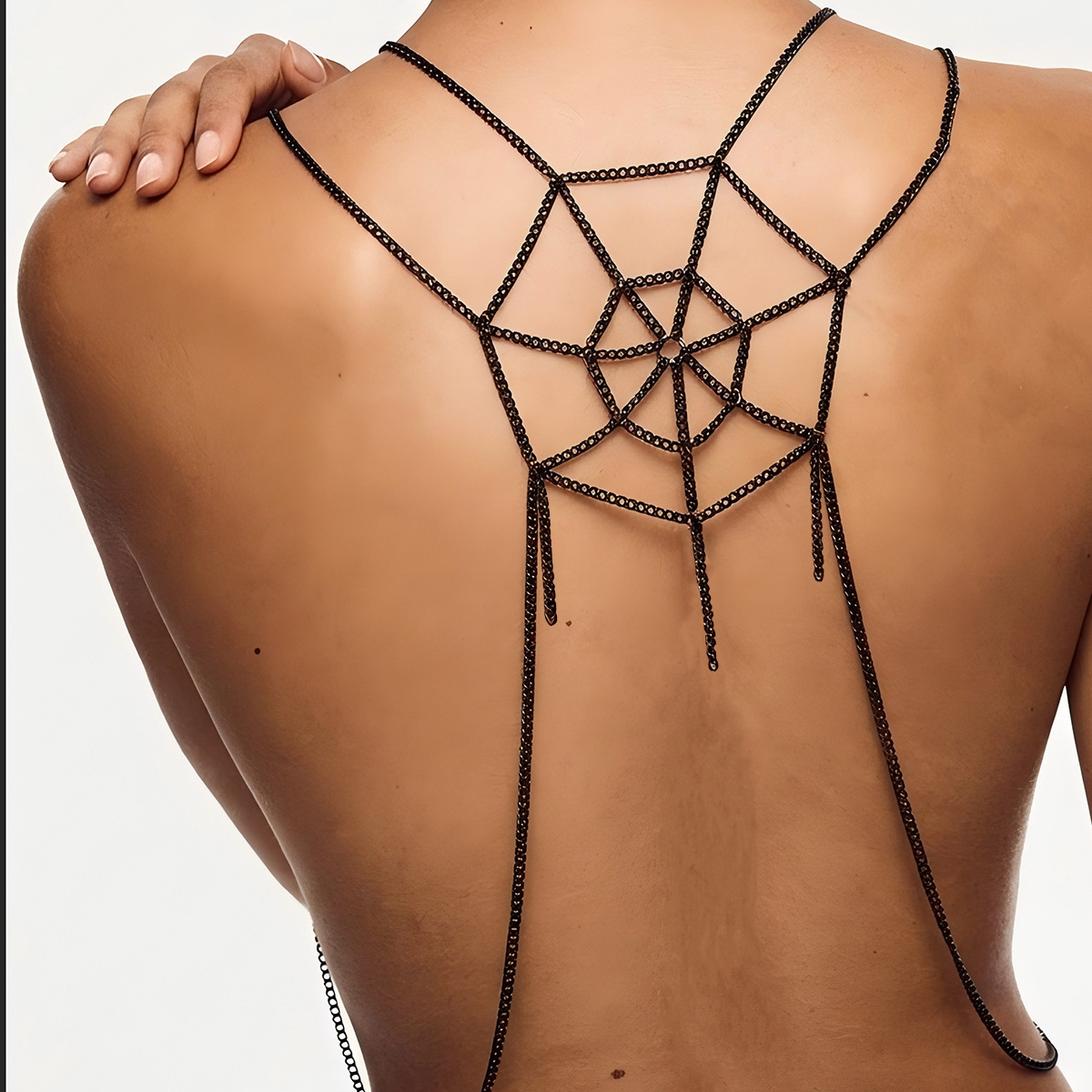 Gothic Black Chain Body Neckla - Women'S Fashion Harness 评论和价格